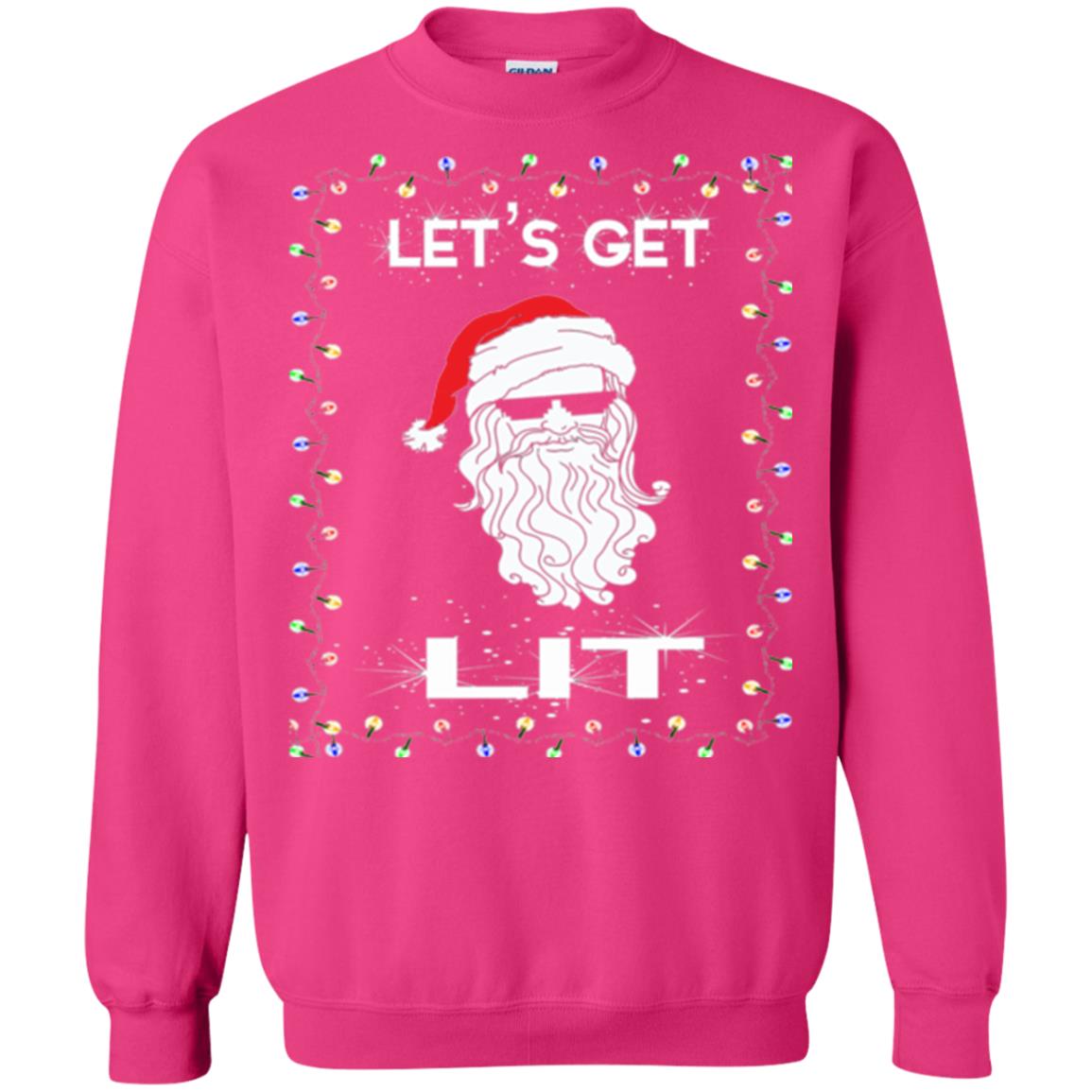 Christmas T-shirt Let_s Get Lit Heliconia