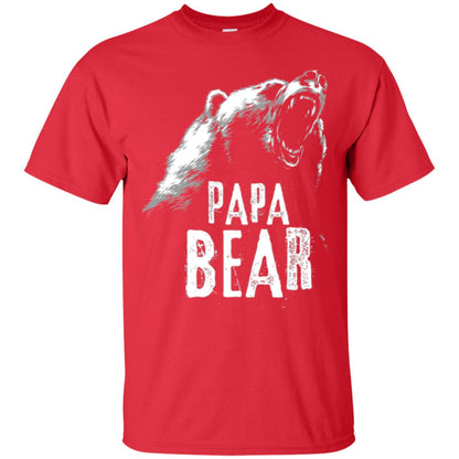 Papa Bear Best Dad For Fathers Day T-shirt Red