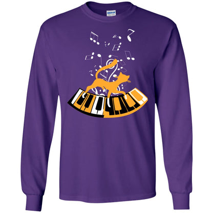 Cat Plays Piano Shirt For Mens Womens Purple