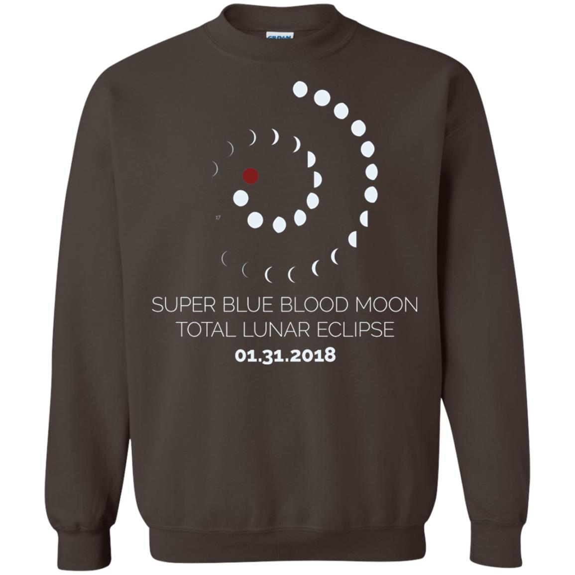 Super Blue Blood Moon Total Lunar Eclipse 2018 T-shirt Dark Chocolate