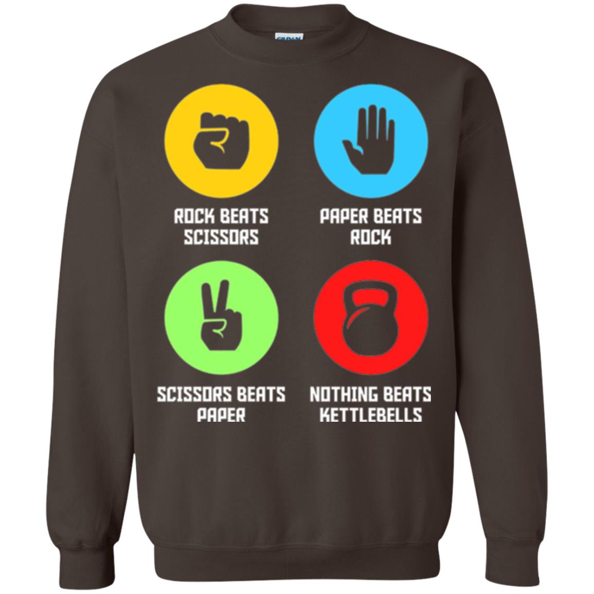 Fitness Gym Sports T-shirt Funny Nothing Beats Kettlebells Dark Chocolate