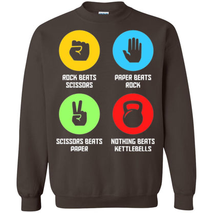 Fitness Gym Sports T-shirt Funny Nothing Beats Kettlebells Dark Chocolate