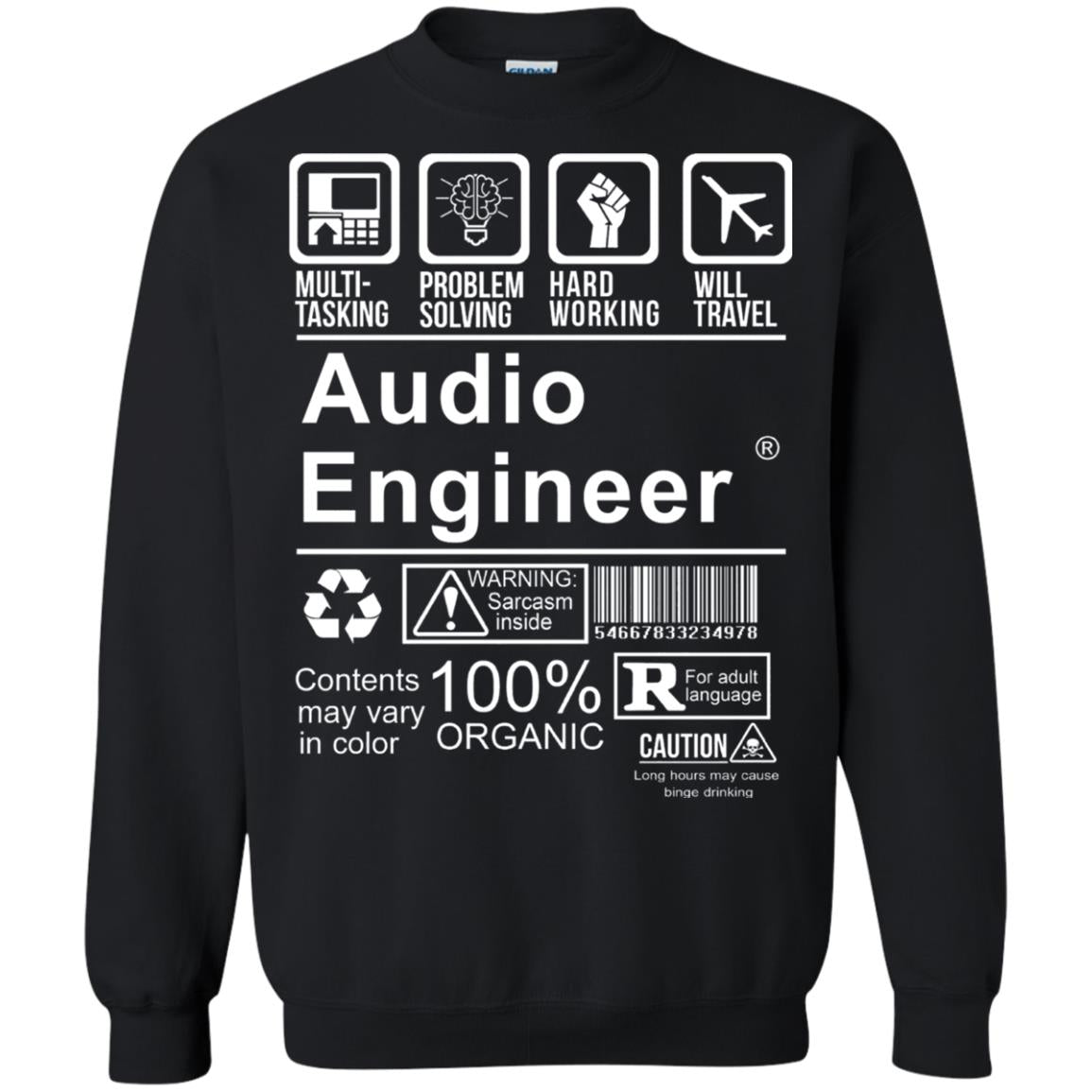 Audio Engineer Shirt Multi Tasking Problem Solving Black