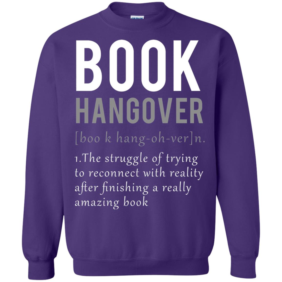 Book Hangover Definition Book Worm Reading Lover T-shirt Purple