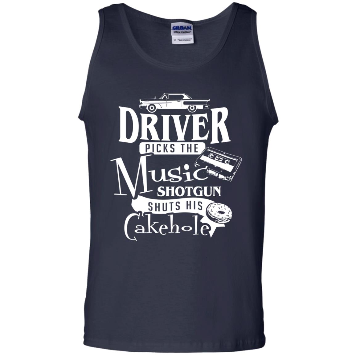 Driver Picks The Music Shotgun Shuts His Cakehole T-shirt Navy