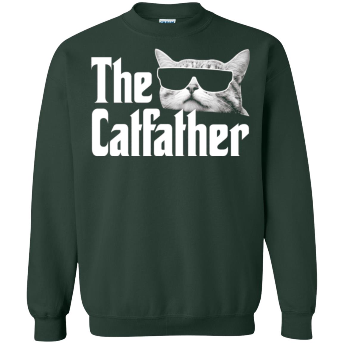 Funny Gift Shirt For Cat Daddy The Catfather T-shirt Forest Green