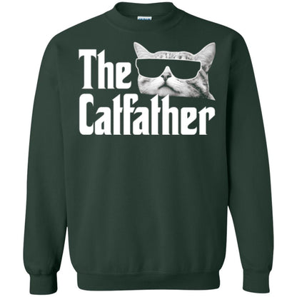 Funny Gift Shirt For Cat Daddy The Catfather T-shirt Forest Green
