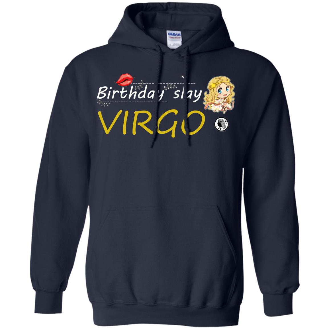 Cute Virgo Girl Birthday Lip Slay T-shirt Navy