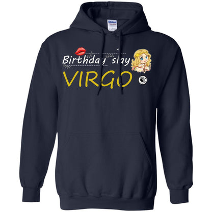 Cute Virgo Girl Birthday Lip Slay T-shirt Navy