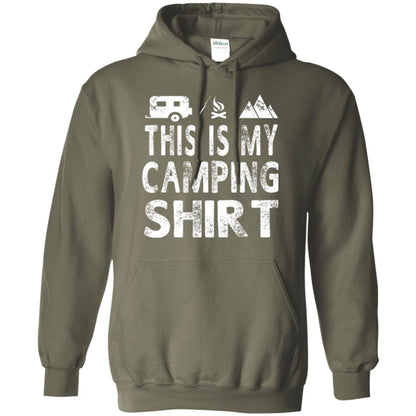 Funny Camper Gift T-shirt This Is My Camping Shirt Military Green