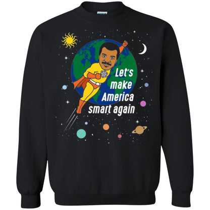 Astronomy T-shirt Let's Make America Smart Again Black