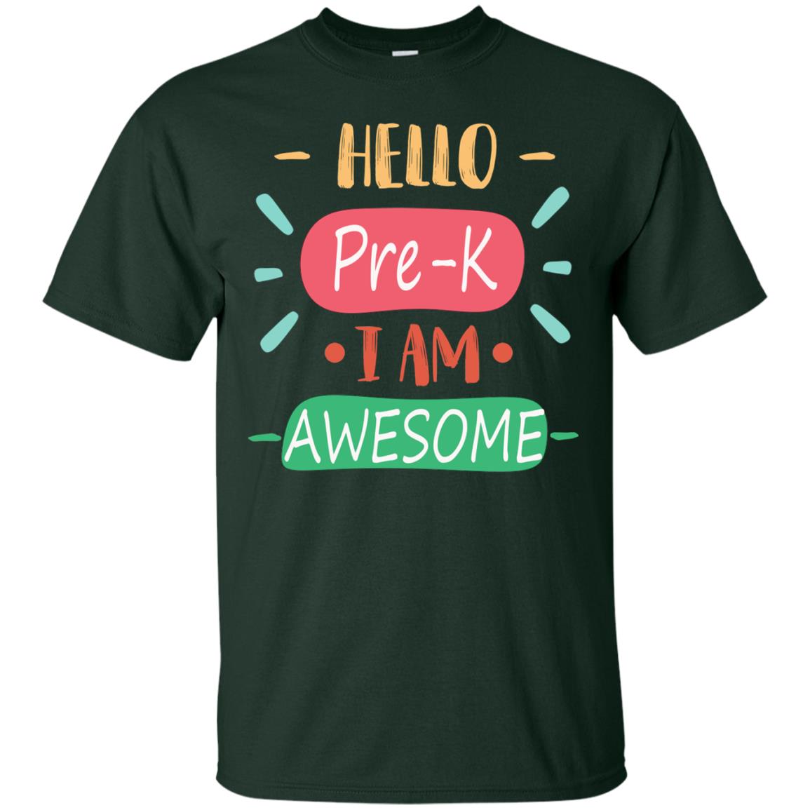 Hello Pre-k Grade I Am Awesome Pre-k Back To School First Day Of School Shirt Forest