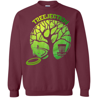 Funny Disc Golf T-shirt Treejection Maroon