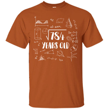 Square Root Of 784 28th Birthday 28 Years Old Math T-shirt Texas Orange