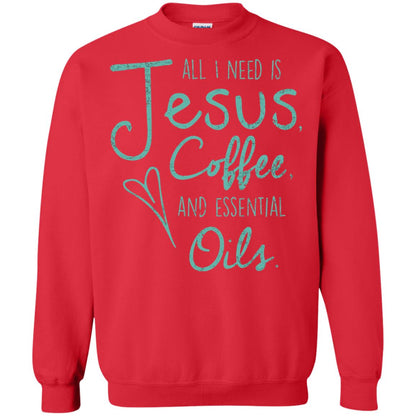 All I Need Is Jesus Coffee And Essential Oils T-shirt Red