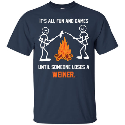 Camper T-shirt It’s All Fun And Games Until Someone Loses A Weiner Navy