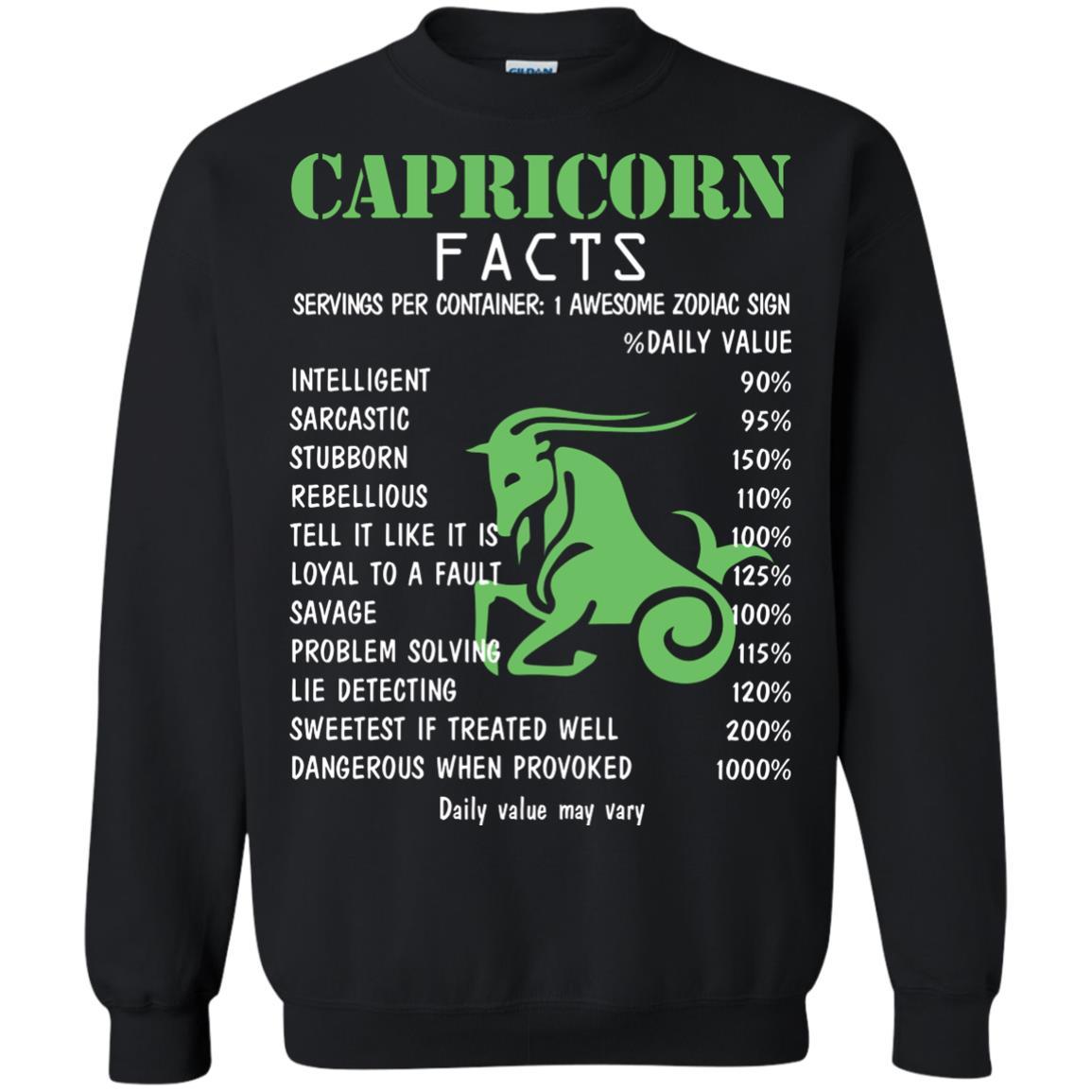Capricorn Facts 1 Awesome Zodiac Sign Gift Shirt For Capricorn Horoscope Black