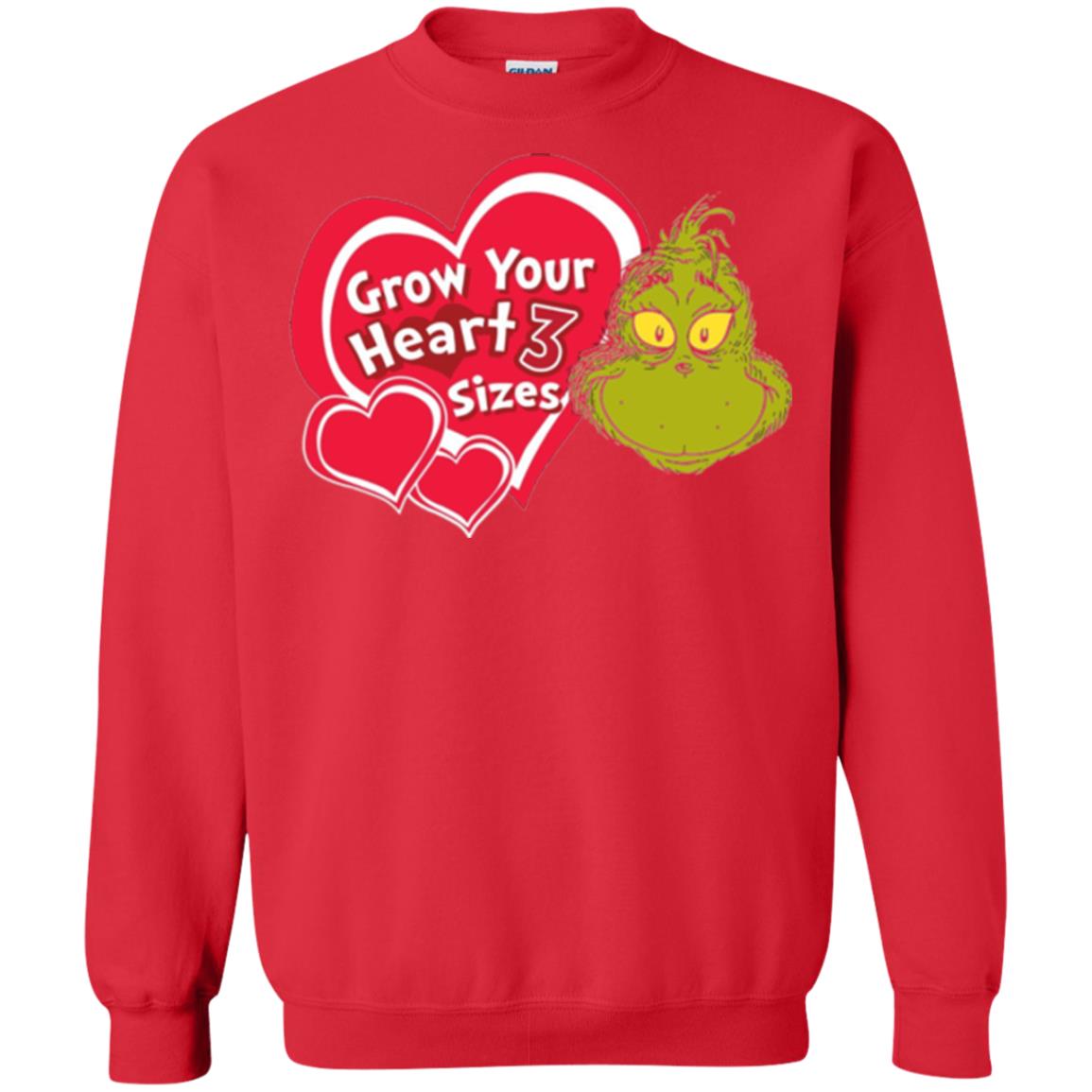 Dr. Seuss Grinch T-shirt Grow Your Heart 3 Sizes Red