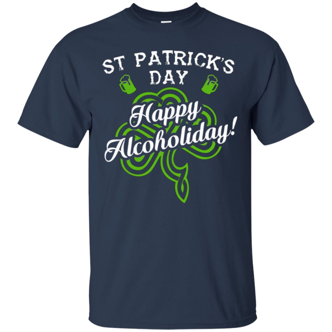 St. Patrick's Day T-shirt Happy Alcoholiday Navy