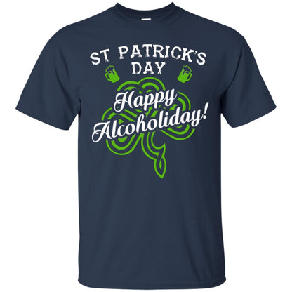 St. Patrick's Day T-shirt Happy Alcoholiday Navy