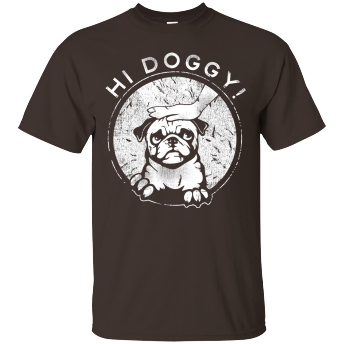 Dog Lovers T-shirt Hi Doggy Dark Chocolate