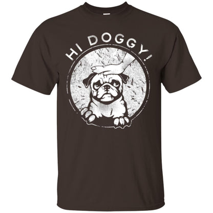 Dog Lovers T-shirt Hi Doggy Dark Chocolate