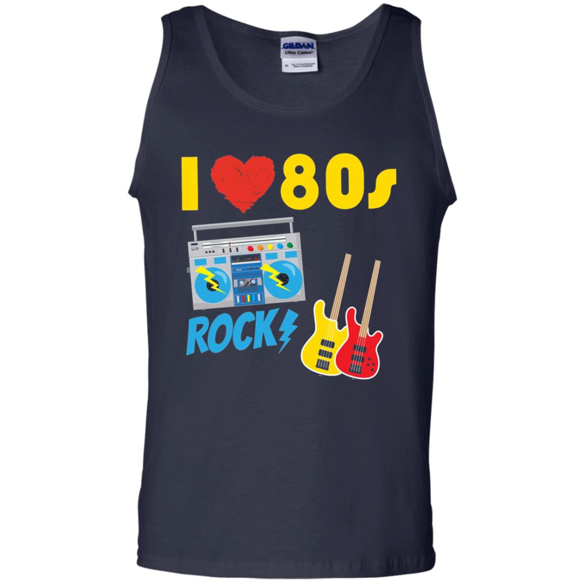 I Love The 80s Rock Eighties Shirt Navy