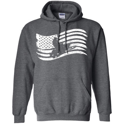 Snowmobile Rider T-shirt American Flag Dark Heather