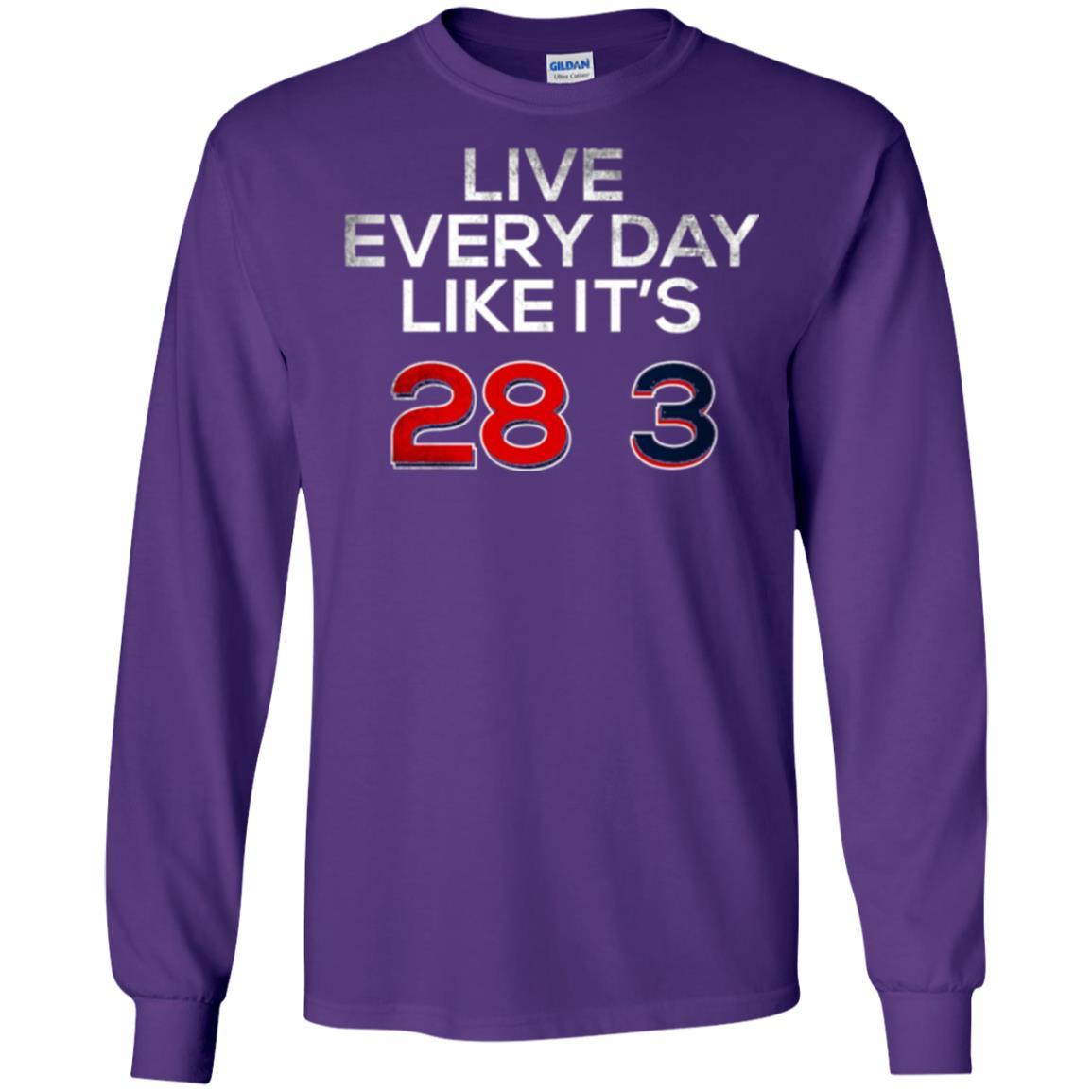 Patriotic Americans T-shirt Live Every Day Like It_s 28-3 Purple