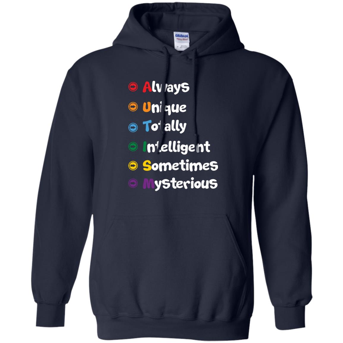 Always Unique Totally Intelligent Autism Awareness T-shirt Navy