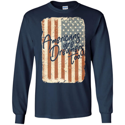 Americans Are Dreamers Too T-shirt American Flag Navy