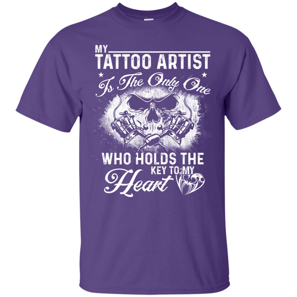 My Tatto Artist T-shirt The Only One Who Holds The Key To My Heart Purple