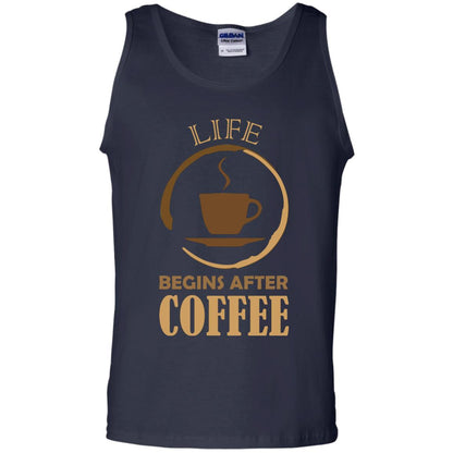 Life Begins After Coffee Shirt For Coffee Lover Navy