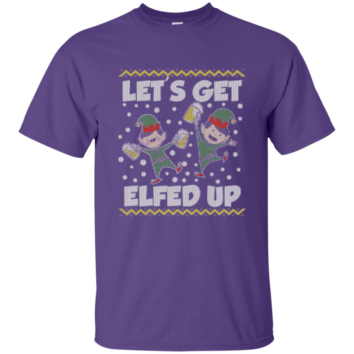 Christmas T-shirt Let_s Get Elfed Up Purple
