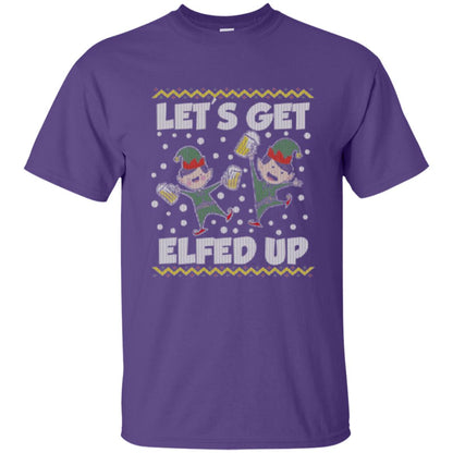 Christmas T-shirt Let_s Get Elfed Up Purple