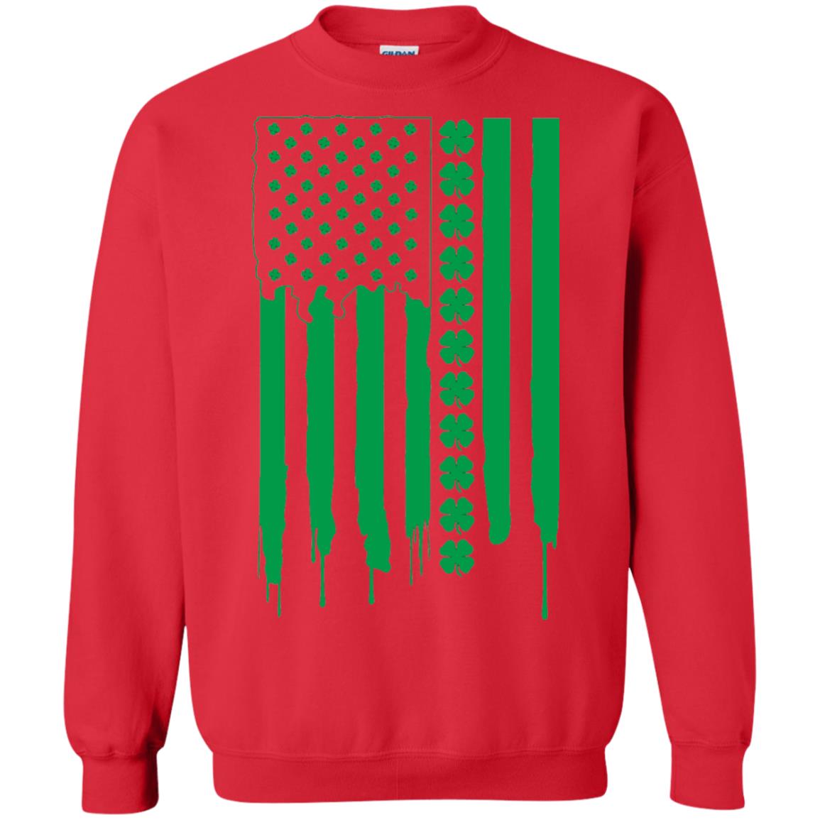 Irish American Flag St Patrick_s Day T-shirt Red