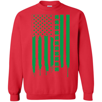 Irish American Flag St Patrick_s Day T-shirt Red