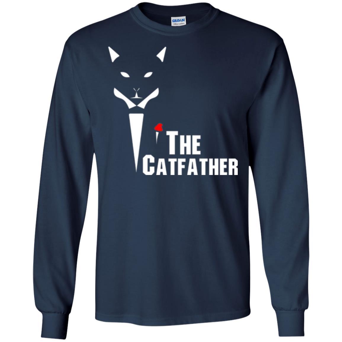 Cat Dad Lover T-shirt The Catfather T-shirt Navy