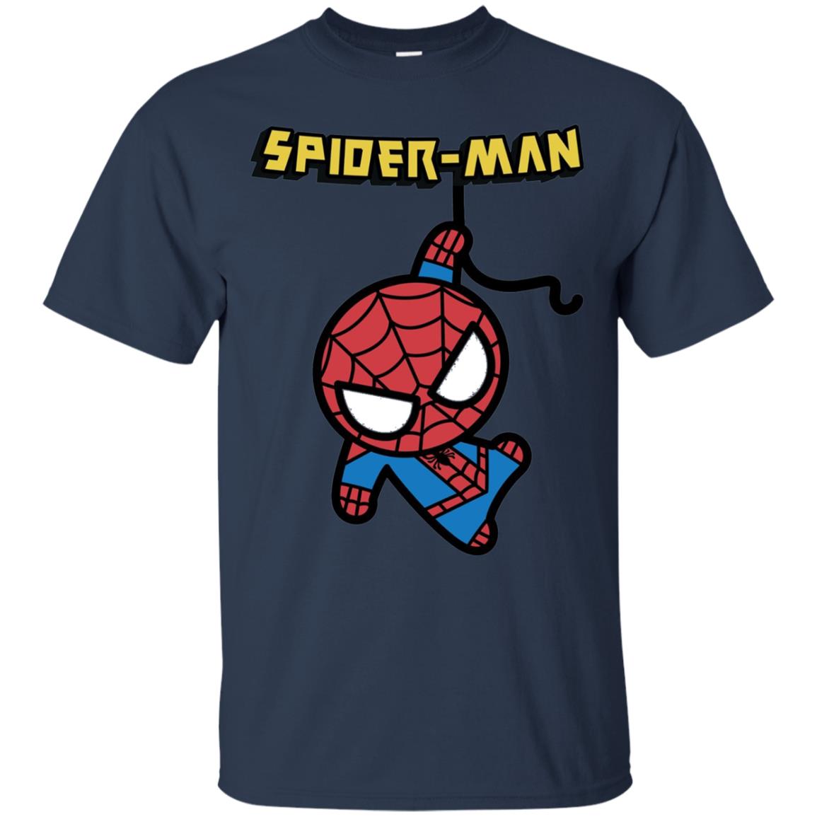 Spider-man Hanging Cute Kawaii Premium T-shirt Navy