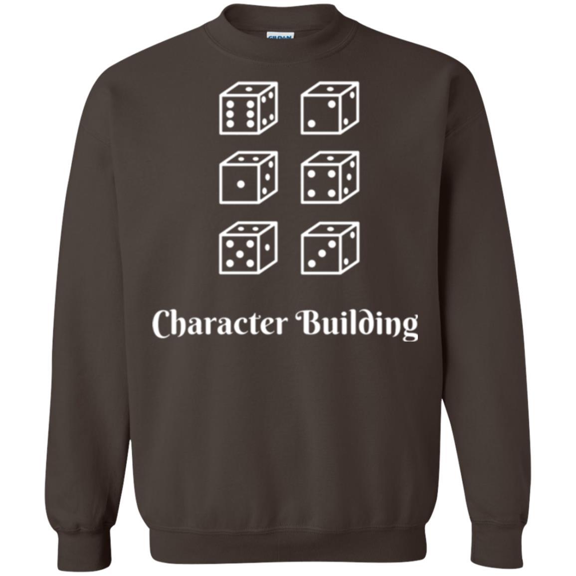 Gamer T-shirt Character Building Rolling Dice Dark Chocolate