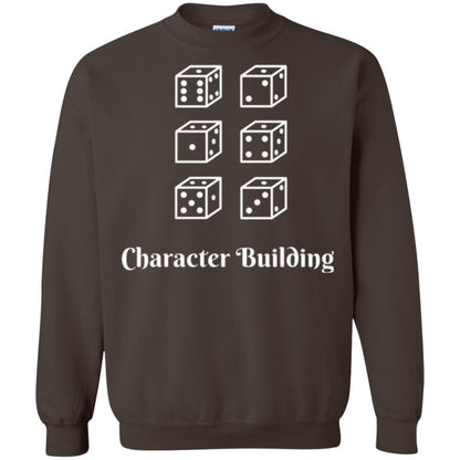 Gamer T-shirt Character Building Rolling Dice Dark Chocolate