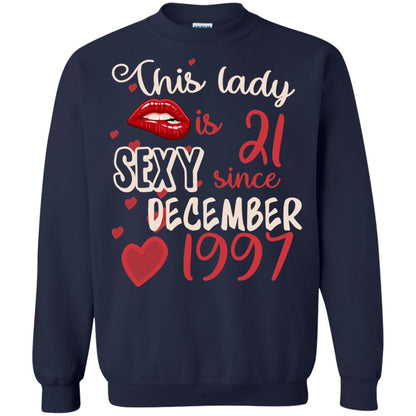 This Lady Is 21 Sexy Since December 1997 21st Birthday Shirt For December Womens Navy