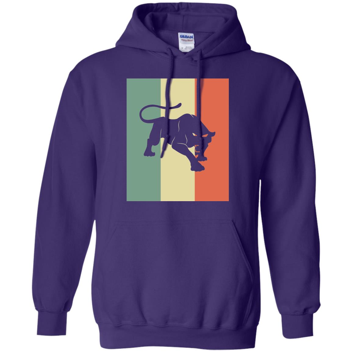 Black Panther Silhouette Gift Shirt Retro Vintage Classic Tee Purple