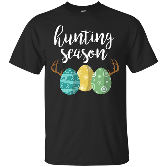 Hunting Season Bunny Funny Easter T-shirt Black
