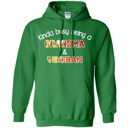 Kinda Busy Being A Grandma And Veteran Nana Shirt Irish Green