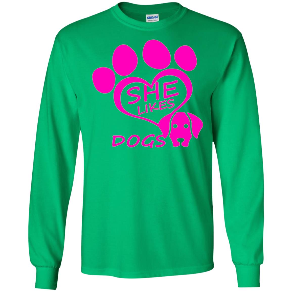 Dog Lovers Shirt She Likes Dogs Irish Green