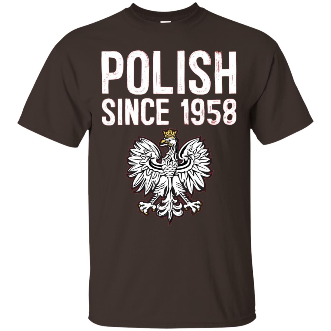 60th Birthday T-shirt Polish Since 1958 Dark Chocolate