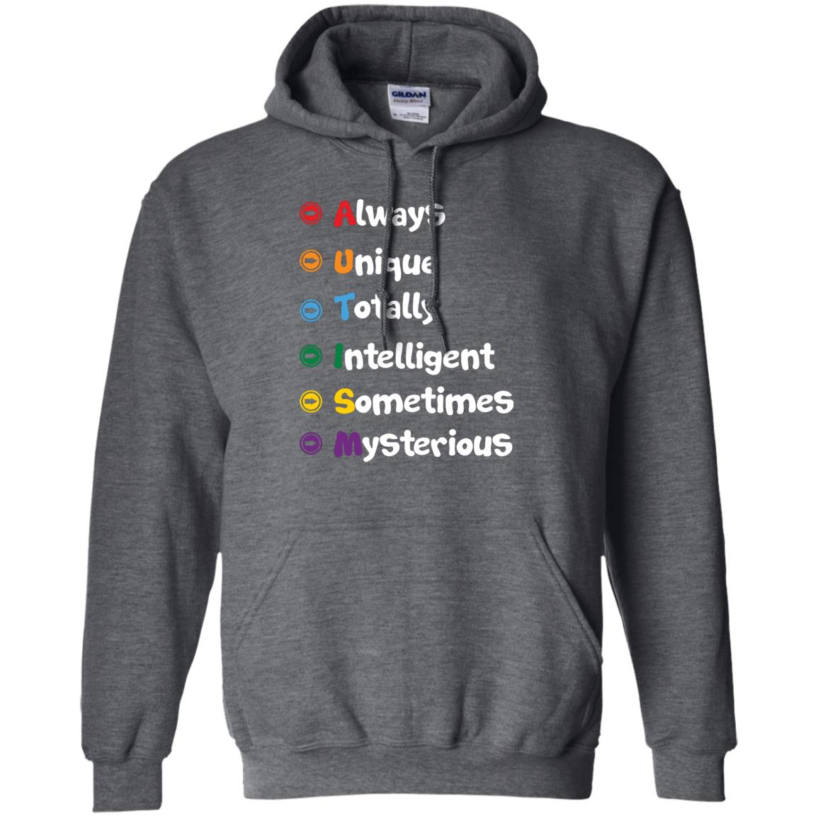 Always Unique Totally Intelligent Autism Awareness T-shirt Dark Heather