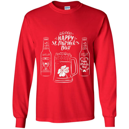 Happy St. Patrick_s Day Drinking Beer St Patrick_s Day T-shirt Red