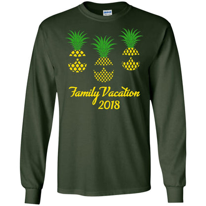 Family Vacation 2018 Shirt Hawaii Pineapple Sunglasses Forest Green